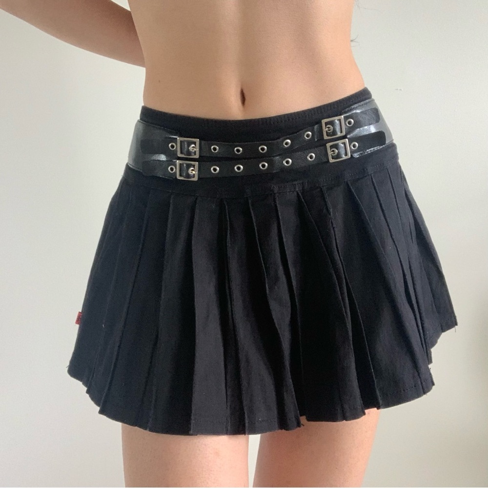 Royal bones pleated mini skirt